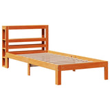Bed Frame without Mattress Wax Brown 90x190 cm Single Solid Wood Pine 3306058