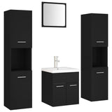 Bathroom Furniture Set Black Engineered Wood 3071487