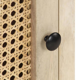 Bedside Cabinet 40x30x50 cm Solid Mango Wood and Natural Cane 323509