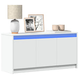 TV Cabinet with LED White 100x34x50 cm Engineered Wood 852208