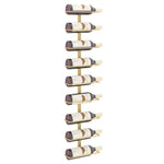Wall-mounted Wine Rack for 9 Bottles Gold Iron 340901
