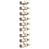 Wall-mounted Wine Rack for 9 Bottles Gold Iron 340901