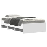 Bed Frame White Engineered wood, Plywood Single Bed Frame 3295667