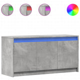 TV Cabinet with LED Concrete Grey 100x34x50 cm Engineered Wood 852211