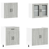 4 Piece Kitchen Cabinet Set Kalmar Grey Sonoma Engineered Wood 3314857