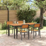 Garden Dining Set 5 pcs Black and brown 180 x 90 x 75 cm 3284417