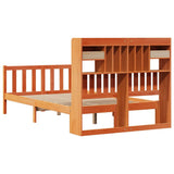 Bookcase Bed without Mattress Wax Brown 135x190 cm Double Solid Wood Pine 3321756