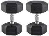 2x17.5kg Rubber Hex Dumbbell Portable Hand Weights Dumbbell Home Gym Workout Fitness Hand Dumbbell T3398P376769