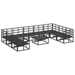 Garden Sofa Set with Cushion Black Aluminium 3378905