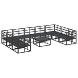 Garden Sofa Set with Cushion Black Aluminium 3378905
