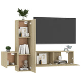 ZNTS 3 Piece TV Cabinet Set Sonoma Oak Engineered Wood 3078971