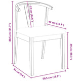 Dining Chair 2 pcs Natural and Light Solid Rubber Wood 42020410