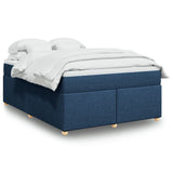 Box Spring Bed with Mattress Blue 140x200 cm Fabric 3285386