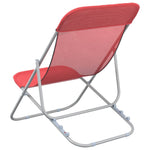 Folding Beach Chairs 2 pcs Red Textilene&Powder-coated Steel 360189