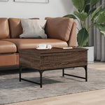 ZNTS Coffee Table Brown Oak 70x50x40 cm Engineered Wood and Metal 845375