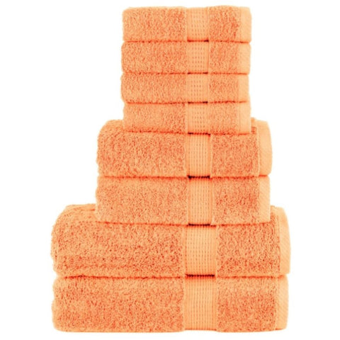 8 Piece Premium Towel Set SOLUND Orange 600 gsm 137546