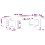 Basin Shelf Wall Mounted Steel and Solid Wood Oak 3302541