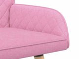 2 Seater Sofa with Solid Wood Legs 2-Seater Pink Linen Fabric 42051041