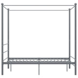 Bed Frame Grey Powder-coated metal 140x200 cm Bed Frame 325062