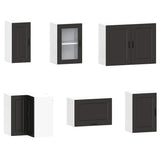 11 Piece Kitchen Cabinet Set "Porto" Black Engineered Wood 3314962