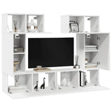 6 Piece TV Cabinet Set White Engineered Wood 3078698