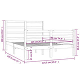 Bed Frame without Mattress White Solid Wood Pine 120x190 cm Small Double 3104977