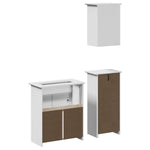 ZNTS 3 Piece Bathroom Furniture Set BODO White Solid Wood Pine 3307647