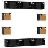 TV Cabinet Set 10 pcs 180 x 30 x 30 cm Black Oak 3438614