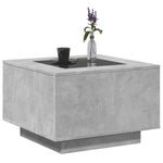 ZNTS Coffee Table with LED Concrete Grey 60x60x40 cm Engineered Wood 847570