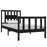 Bed Frame without Mattress Black Solid Wood Small Single 3104092