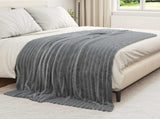 Throw Blankets 6 pcs Dark Grey 200 x 150 cm Fleece 42016874