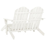 2-Seater Garden Adirondack Chair&Ottoman Fir Wood White 315909