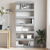 Book Cabinet Concrete Grey 80 x 30 x 198 cm Engineered Wood 3333919