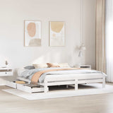 Bed Frame White Solid pinewood 200x200 cm Bed Frame Rectangular 3309027