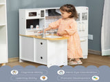 Kids Kitchen Playset, Large Pretend Role Play Kitchen, White T3398P348116