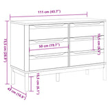 Chest of Drawers FLORO White Solid Wood Pine 374012