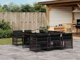 Garden Dining Set Black 3210907