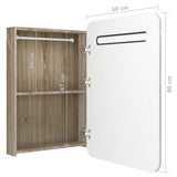 Bathroom Cabinet White and Oak MDF in melamine finish, glass Medium 326508
