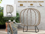 Rattan Chair Outdoor Indoor Wicker Chair with Thickened Cushion and Headrest, Standing Garden T3398P327903