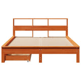 Bookcase Bed without Mattress Wax Brown 120x200 cm Solid Wood Pine 3309814