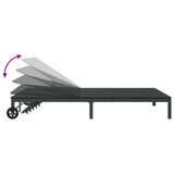Sunbed Black 206 x 115 x 75 cm Poly Rattan 42004133