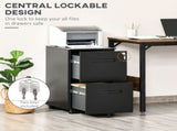 Metal Mobile File Cabinet with Wheels, Lockable 2 Drawer Filing Cabinet for A4, Legal, Letter, T3398P344781