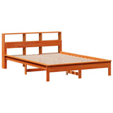 Bookcase Bed without Mattress Wax Brown 120x200 cm Solid Wood Pine 855716
