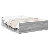 Bed Frame with Drawers without Mattress Grey Sonoma 120x200 cm 3280305