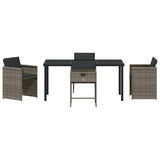 Garden Dining Set 5 pcs Grey Poly Rattan 3380695