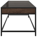 ZNTS Coffee Table with Infinity LED Brown Oak 90x50x41 cm 847691