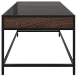 ZNTS Coffee Table with Infinity LED Brown Oak 90x50x41 cm 847691