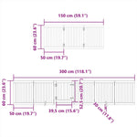 Dog Gate with Door Foldable 15 Panels Black 750 cm Poplar Wood 3155655