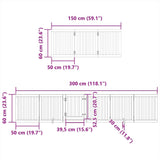 Dog Gate with Door Foldable 15 Panels Black 750 cm Poplar Wood 3155655