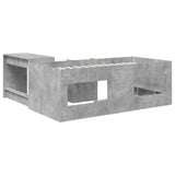 Kids'High Bed Frame with Desk 2 pcs Concrete Grey 3423473